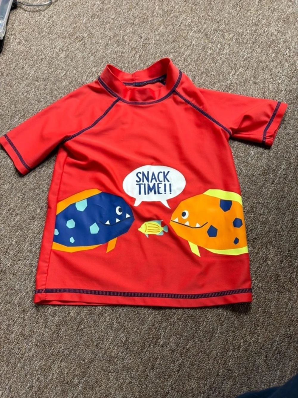 Carter’s Kids Red 'Snack Time' Short Sleeve Swim Shirt